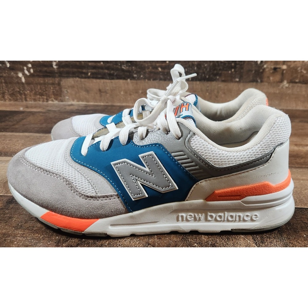 New Balance 997H Shoes Boys‎ 6.5 White Rain Cloud Dark Mango Running Sneakers